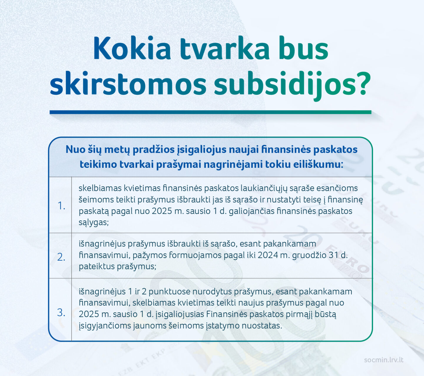 Kokia tvarka bus skirstomos subsidijos?