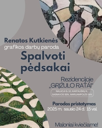 Renatos Kutkienės grafikos darbų paroda „Spalvoti pėdsakai“