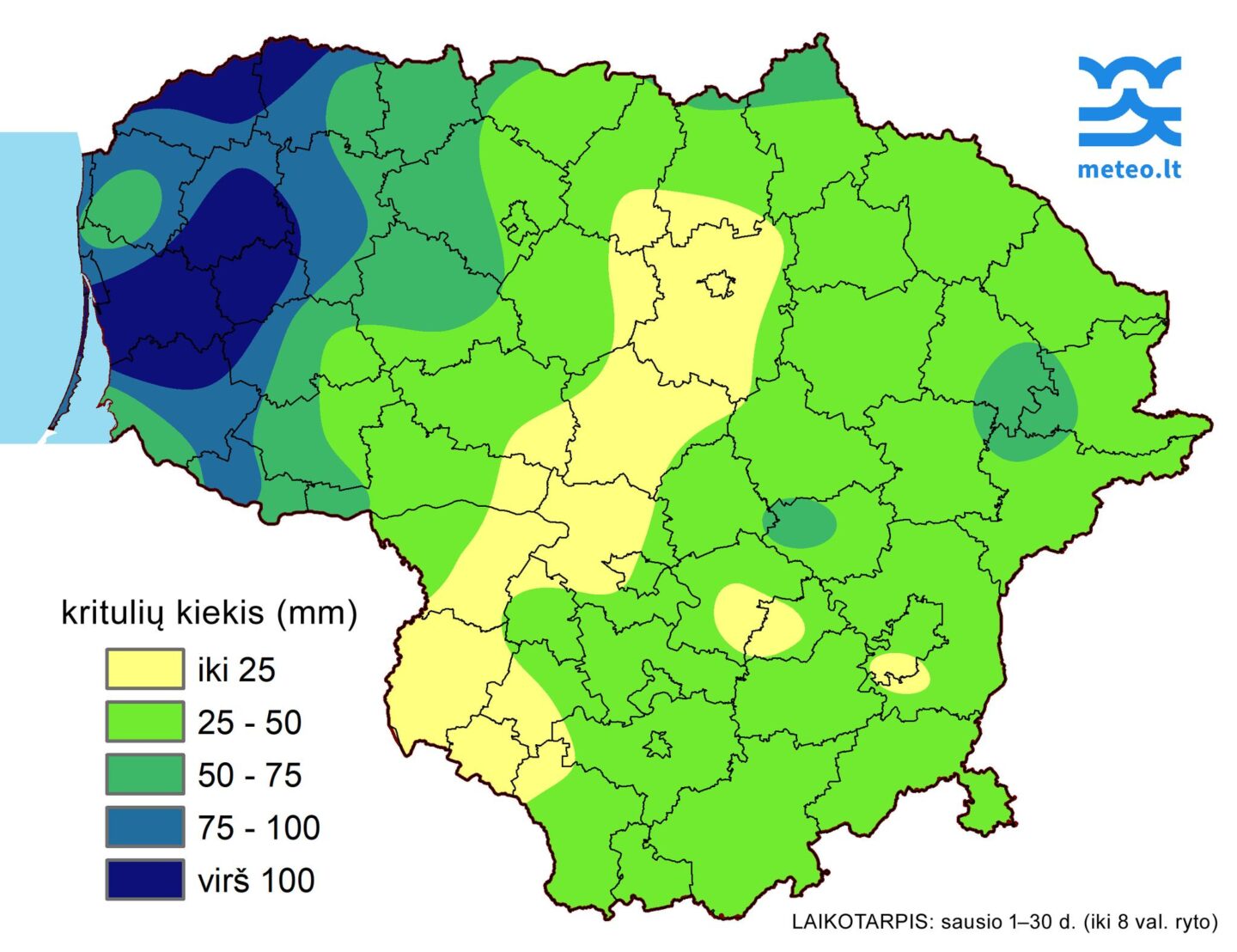 Sausį mažiausiai kritulių šalyje iškrito Suvalkijoje