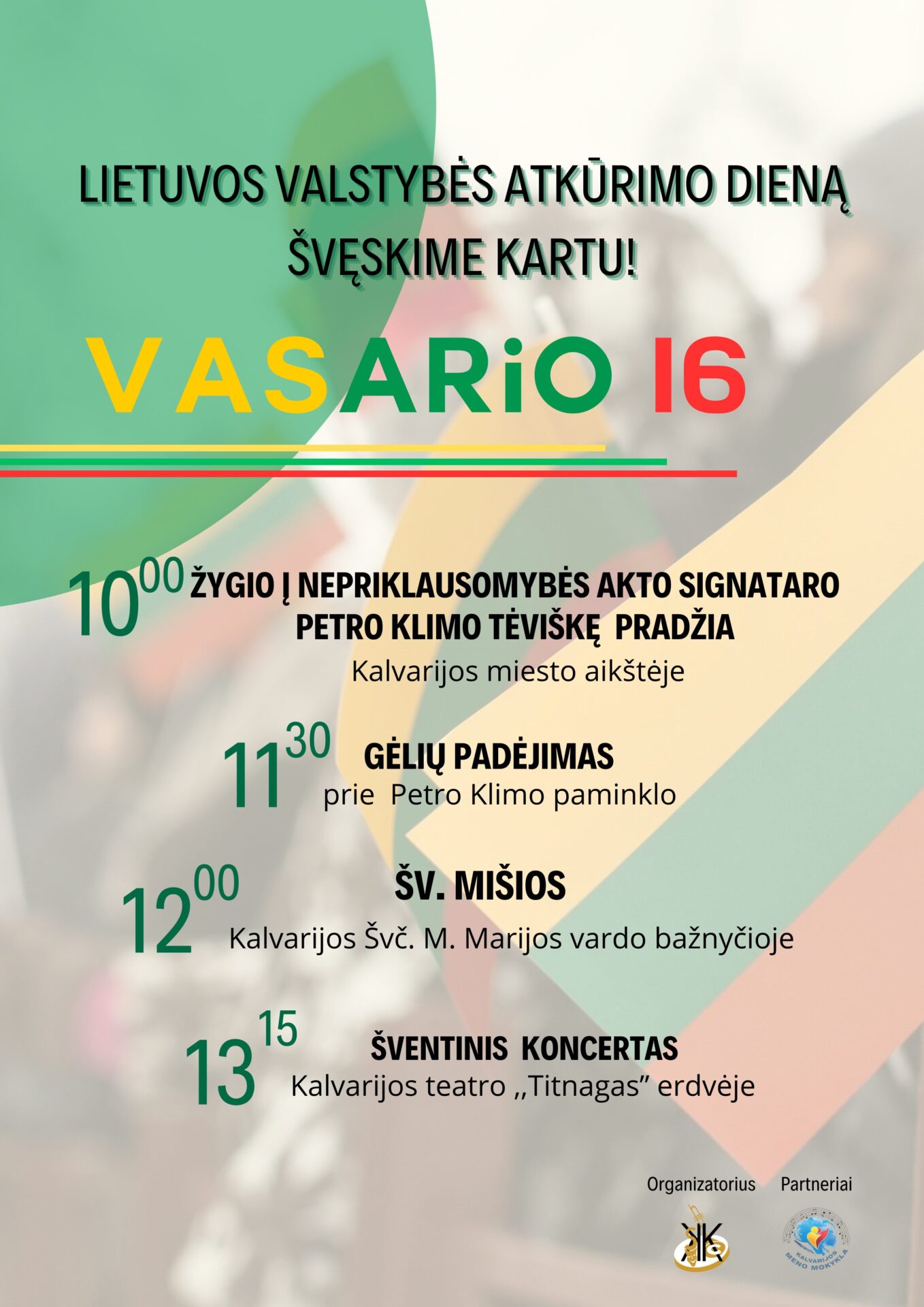 Vasario 16-osios minėjimas Kalvarijoje