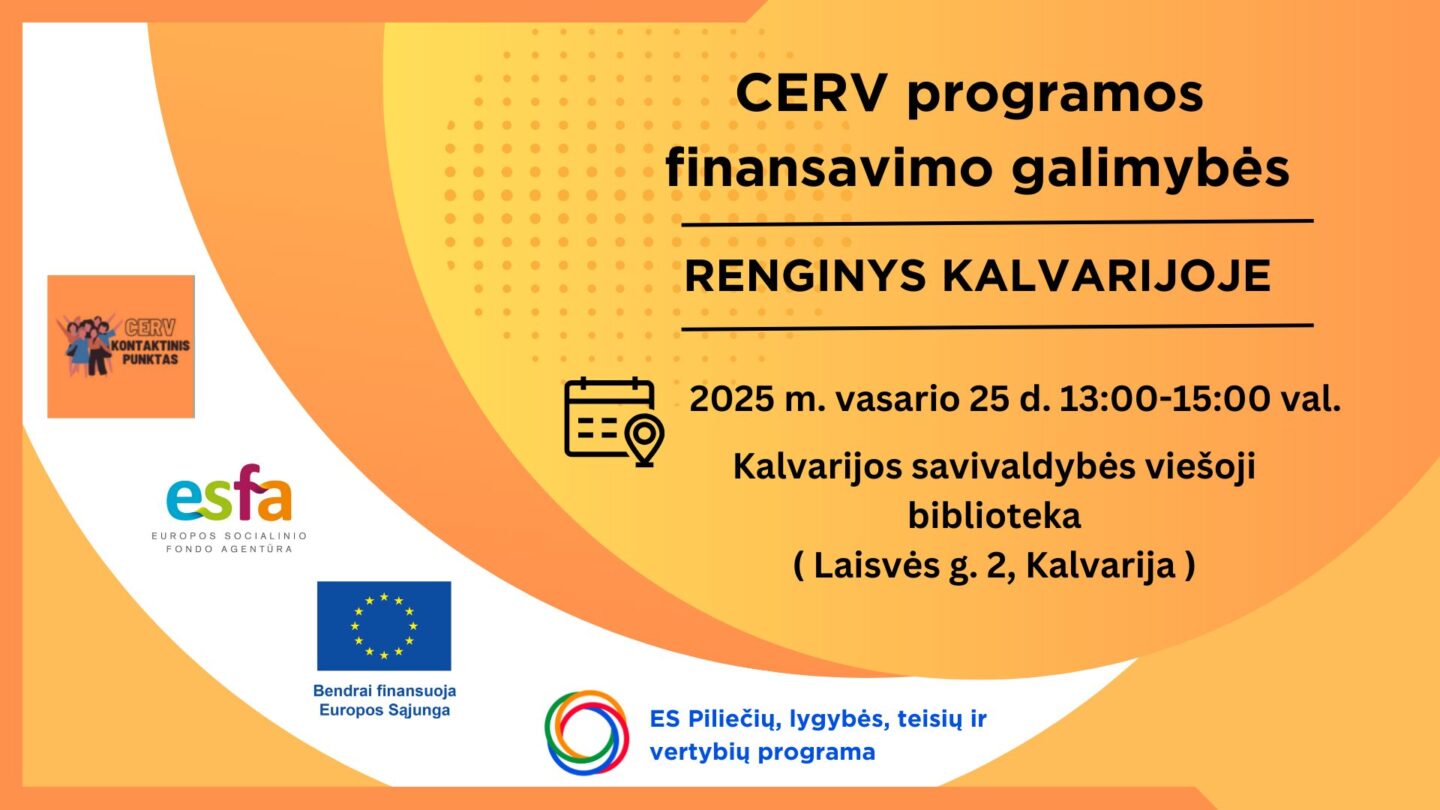 Renginys Kalvarijoje „CERV programos finansavimo galimybės“