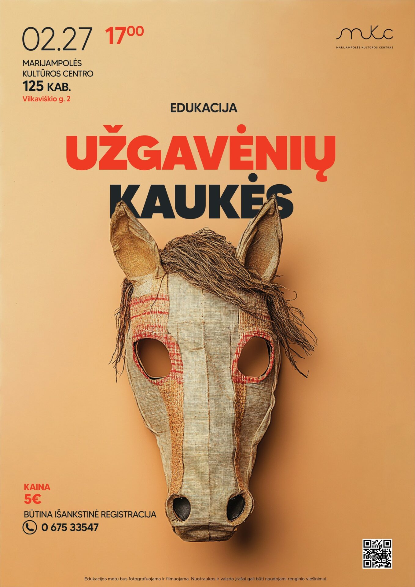 EDUKACIJA „UŽGAVĖNIŲ KAUKĖS“ | MARIJAMPOLĖ