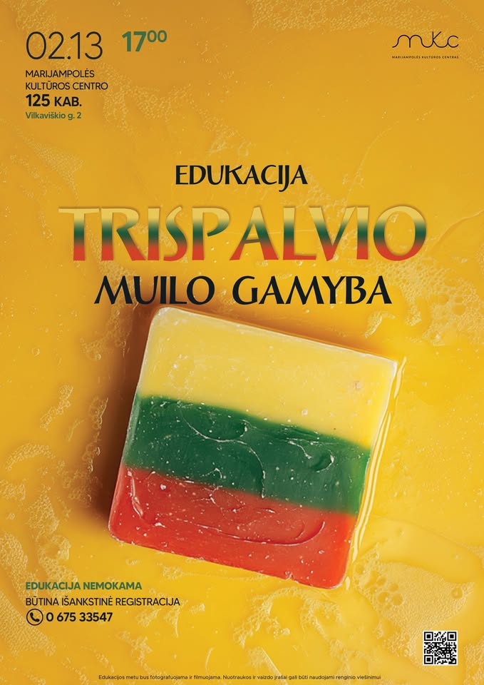 Trispalvio muilo gamybos edukacija