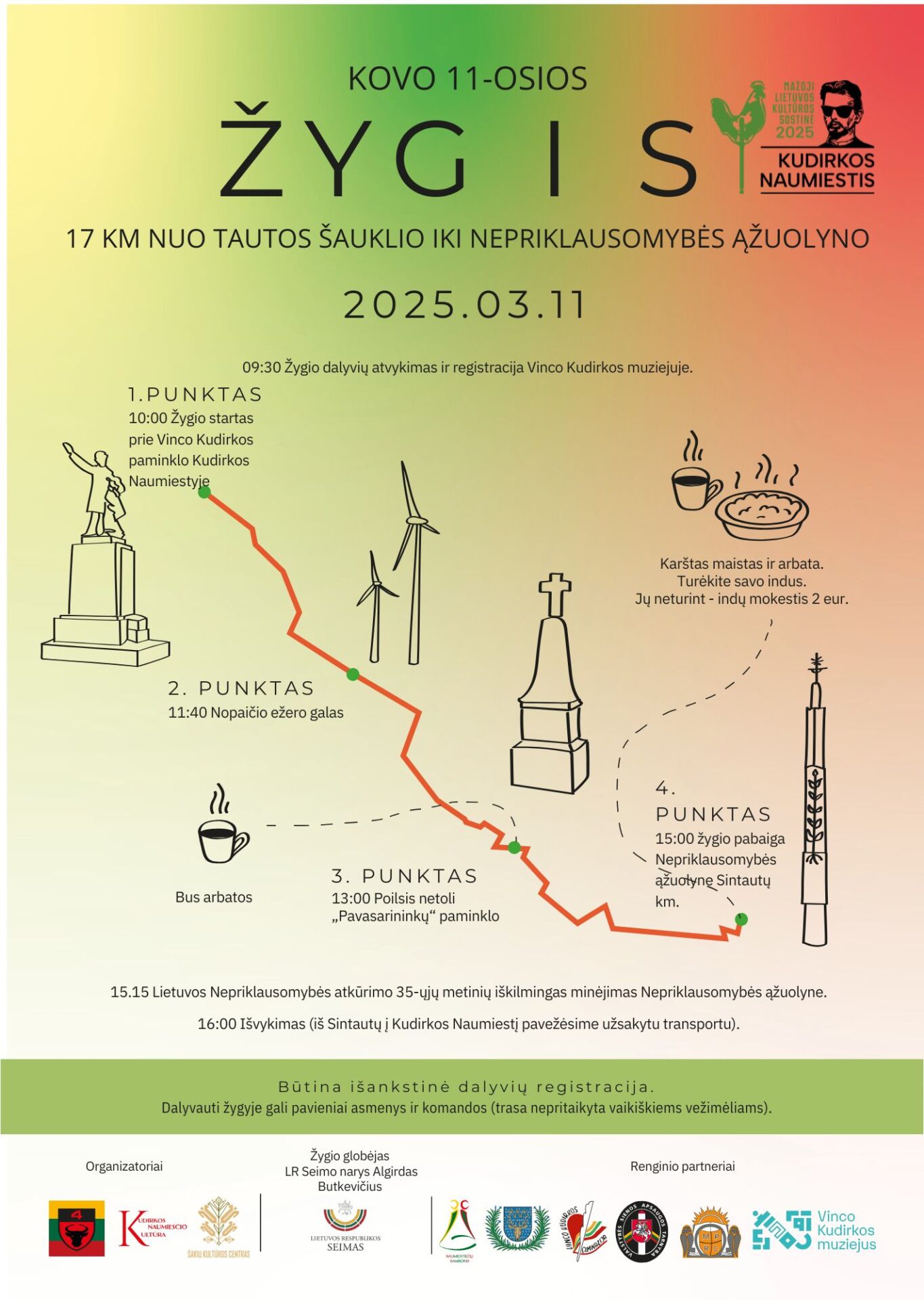 PĖSČIŲJŲ ŽYGIS „NUO TAUTOS ŠAUKLIO IKI NEPRIKLAUSOMYBĖS ĄŽUOLYNO"