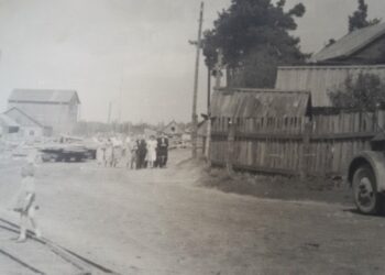 Jūrės miestelio vaizdas užfiksuotas pokaryje