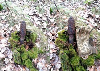 Karinio rengimo mokymuose dalyvavę pasieniečiai aptiko Antrojo pasaulinio karo laikų sprogmenį