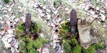 Karinio rengimo mokymuose dalyvavę pasieniečiai aptiko Antrojo pasaulinio karo laikų sprogmenį