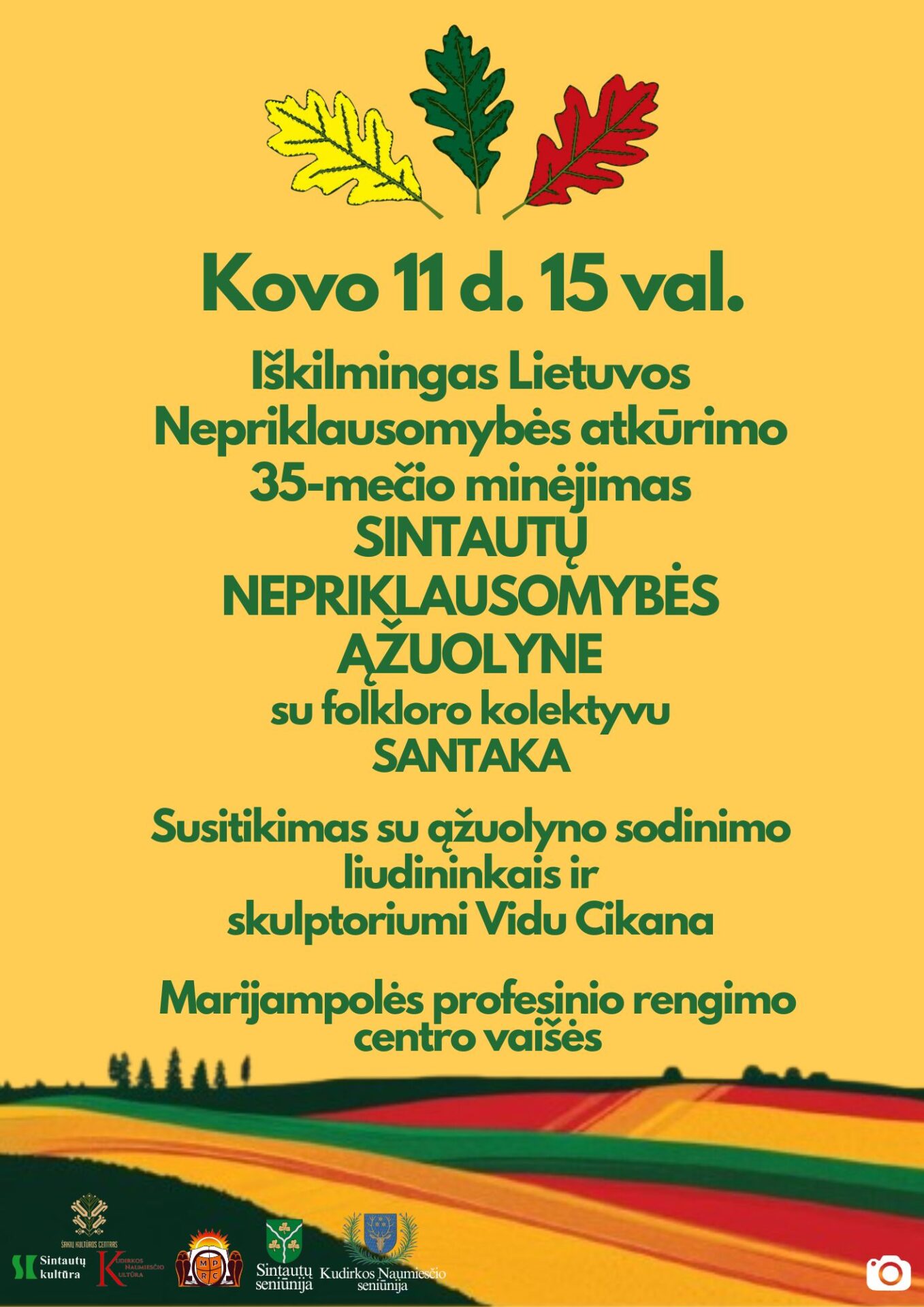 Kovo 11-osios minėjimas Sintautų Nepriklausomybės ąžuolyne