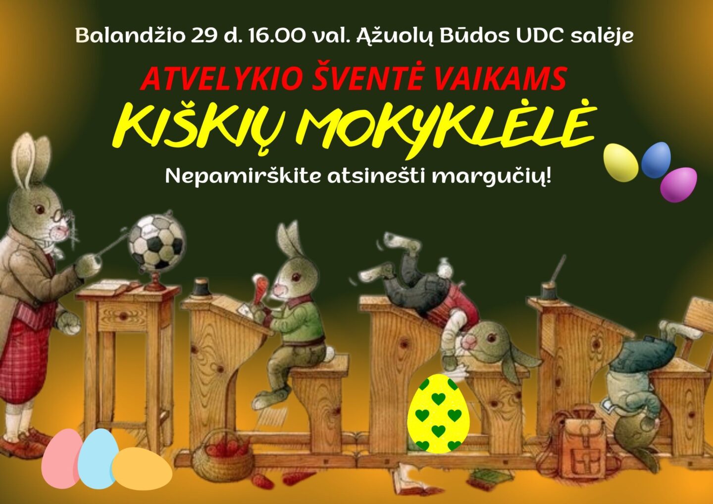 Atvelykio šventė vaikams „Kiškių mokyklėlė“