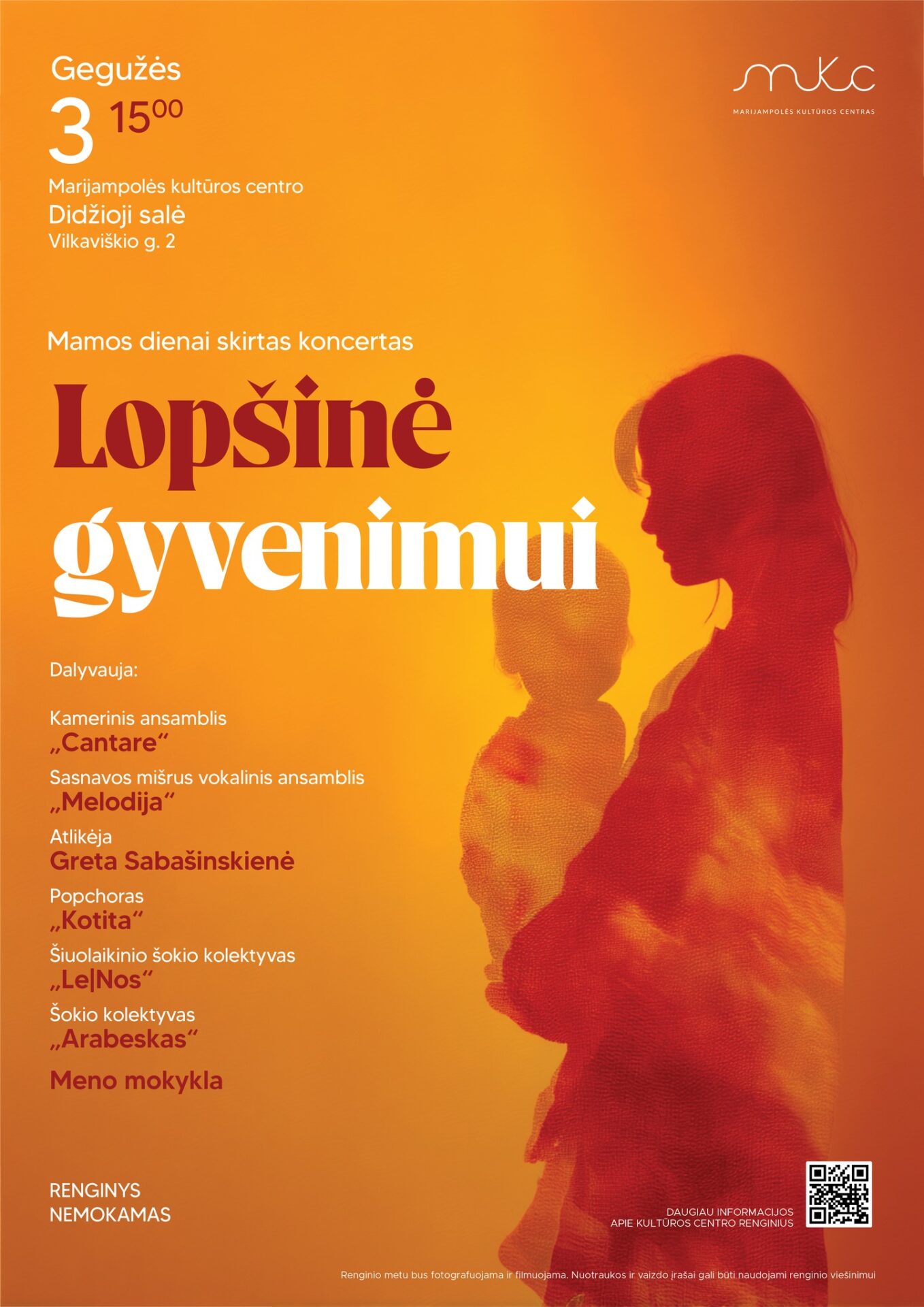 MAMOS DIENAI SKIRTAS KONCERTAS „LOPŠINĖ GYVENIMUI“