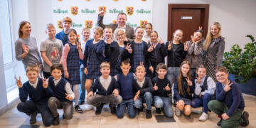 Marijampolės Rimanto Stankevičiaus progimnazijos ketvirtokai viešėjo pas merą