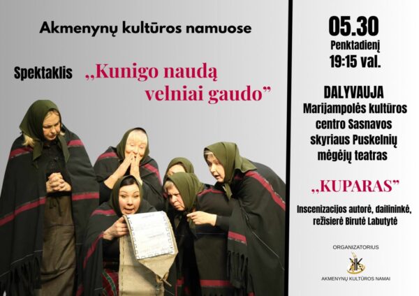 Spektaklis „Kunigo naudą velniai gaudo“ Akmenynuose