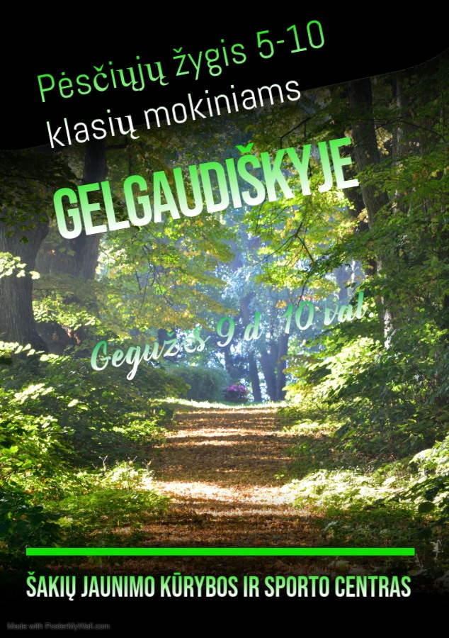 Pėsčiųjų žygis Gelgaudiškio pažintiniu taku, skirtas pasaulinei judėjimo sveikatos labui dienai