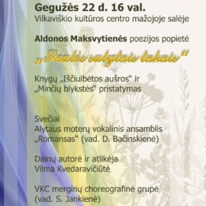 Aldonos Maksvytienės poezijos popietė „Saulės sulytais takais“