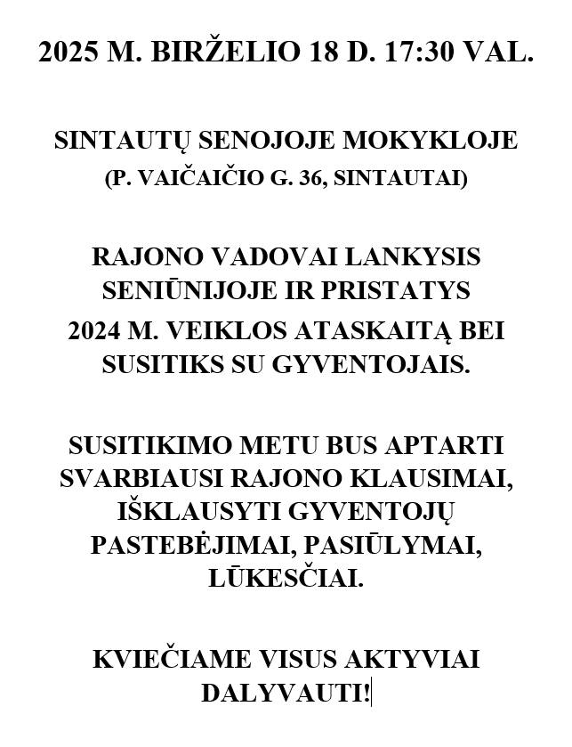 Šakių rajono savivaldybės vadovų susitikimas su gyventojais