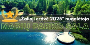 Marijampolės Marių parko sala pelnė dvigubą pergalę nacionaliniame konkurse „Žalioji erdvė 2025“