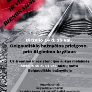 Gedulo ir vilties dienos minėjimas Gelgaudiškyje