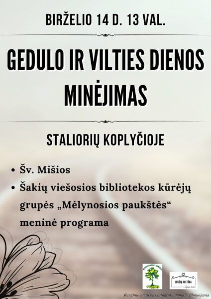 Gedulo ir vilties dienos minėjimas Staliorių koplyčioje