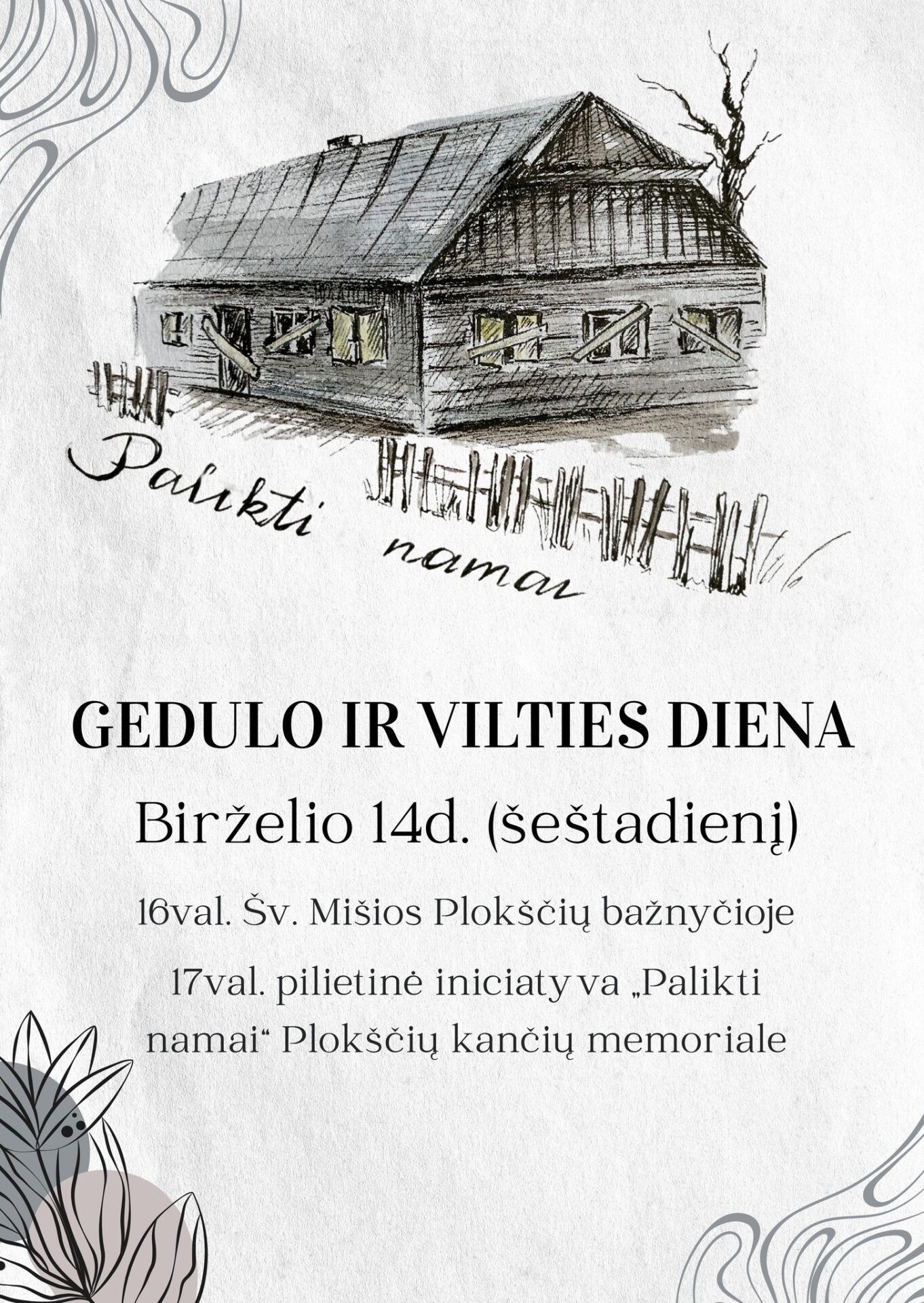 Gedulo ir vilties dienos paminėjimas Plokščiuose