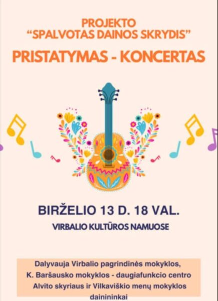 Projekto „Spalvotas dainos skrydis“ pristatymas-koncertas
