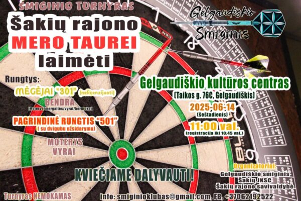 Smiginio turnyras Šakių rajono mero taurei laimėti