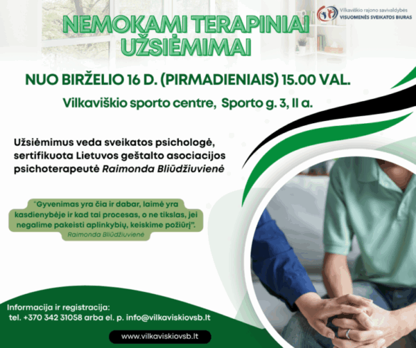 Nemokami terapiniai užsiėmimai