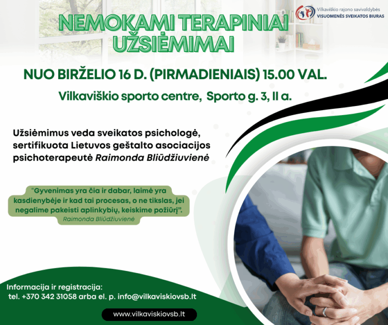 Nemokami terapiniai užsiėmimai