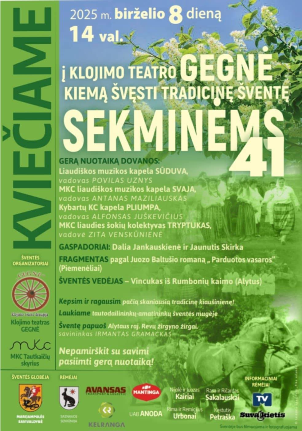 Tradicinė šventė Tautkaičių klojimo teatre „Gegnė“ „Sekminės 41“