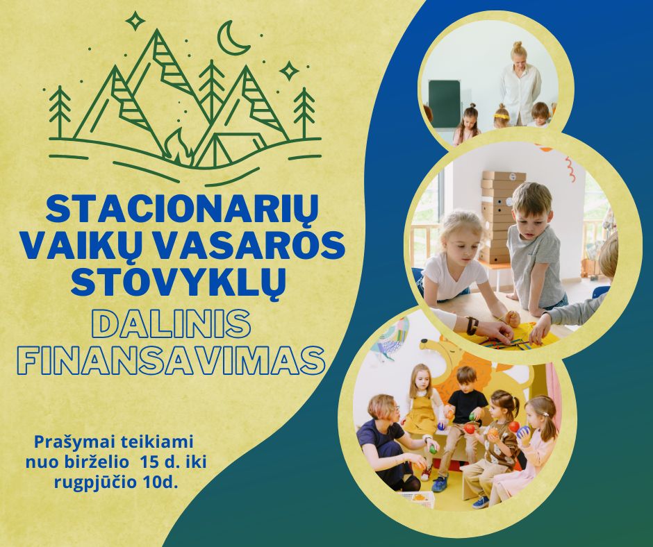 Aktualu tėvams: informacija dėl stacionarių vaikų vasaros stovyklų Kalvarijos savivaldybėje