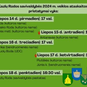 Kazlų Rūdos savivaldybės 2024 m. veiklos ataskaitos pristatymai