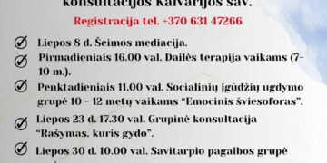 Nemokamos KOPA konsultacijos - 2025 m. liepa Kalvarijoje