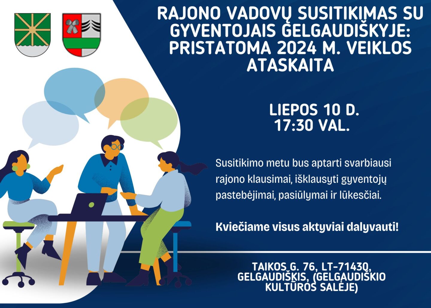 Šakių rajono savivaldybės vadovų susitikimas su gyventojais Gelgaudiškyje