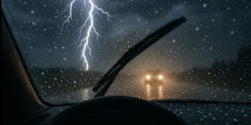 Vairavimas audros metu