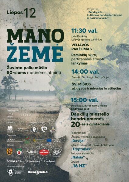 ŽUVINTO PALIŲ MŪŠIO 80-OSIOS METINĖS IR DAUKŠIŲ BENDRUOMENĖS 20-ASIS GIMTADIENIS „MANO ŽEMĖ“