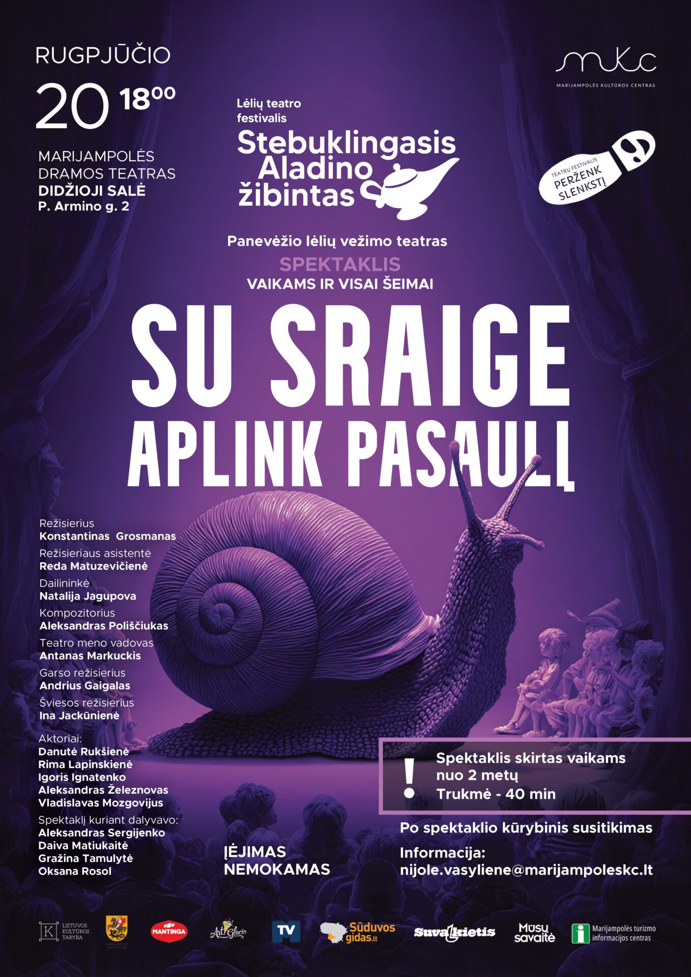 Panevėžio Lėlių vežimo teatro spektaklis „Su sraige aplink pasaulį“