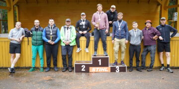 Kazlų Rūdos diskgolfo lygos „Sporto centro Taurė‘ 2025“ ketvirtą etapą laimėjo Mantas Martinaitis ir Laurynas Beliauskas