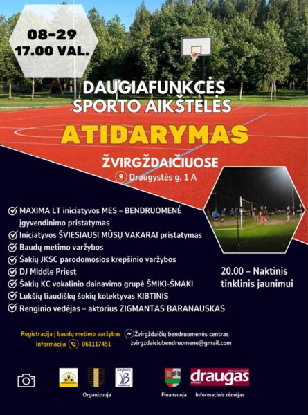 Daugiafunkcės sporto aikštelės atidarymas Žvirgždaičiuose