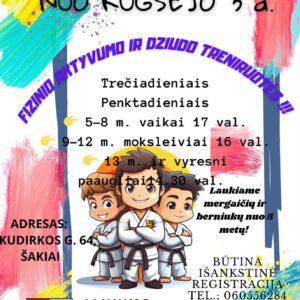 Fizinio aktyvumo ir dziudo treniruotės Šakiuose