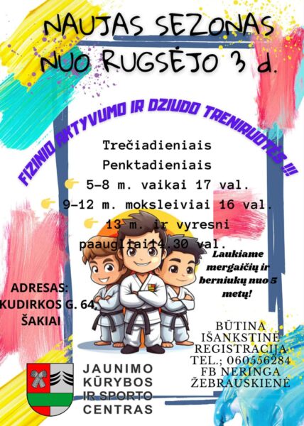 Fizinio aktyvumo ir dziudo treniruotės Šakiuose