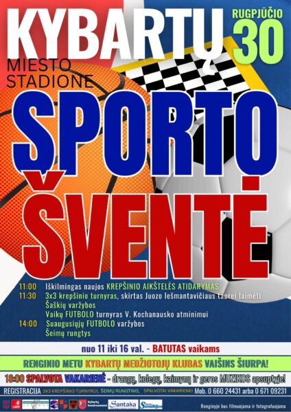 KYBARTŲ MIESTO SPORTO ŠVENTĖ IR SPALVOTA VAKARONĖ