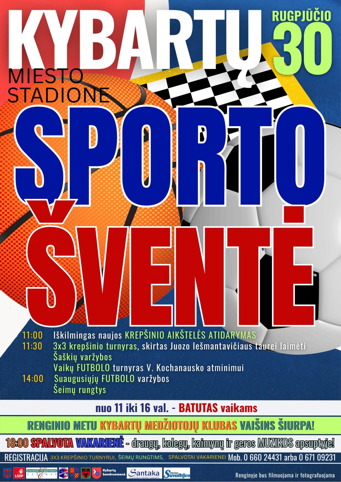 KYBARTŲ MIESTO SPORTO ŠVENTĖ IR SPALVOTA VAKARONĖ