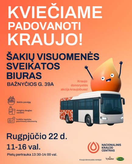 Kraujo donorystės akcija Šakiuose