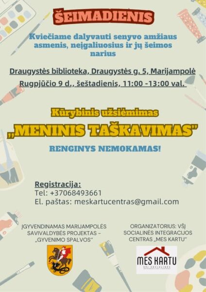 Kūrybinis užsiėmimas „Meninis taškavimas“