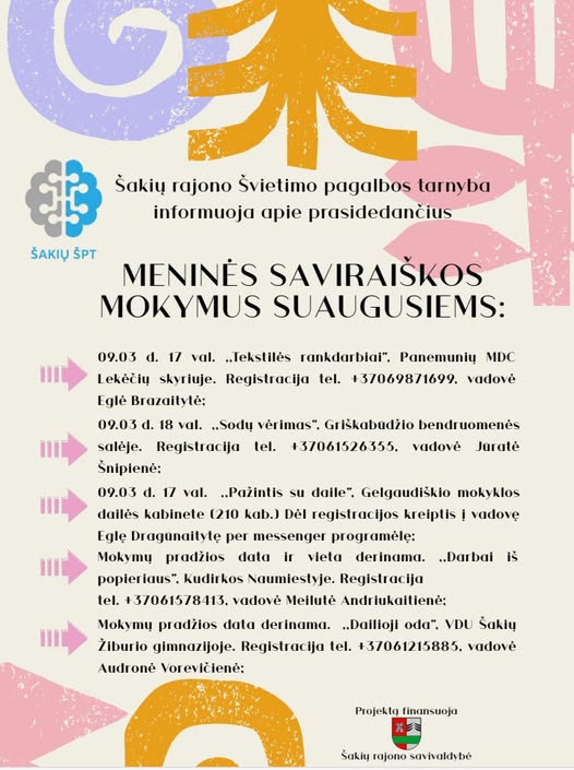 Meninės saviraiškos mokymai suaugusiems