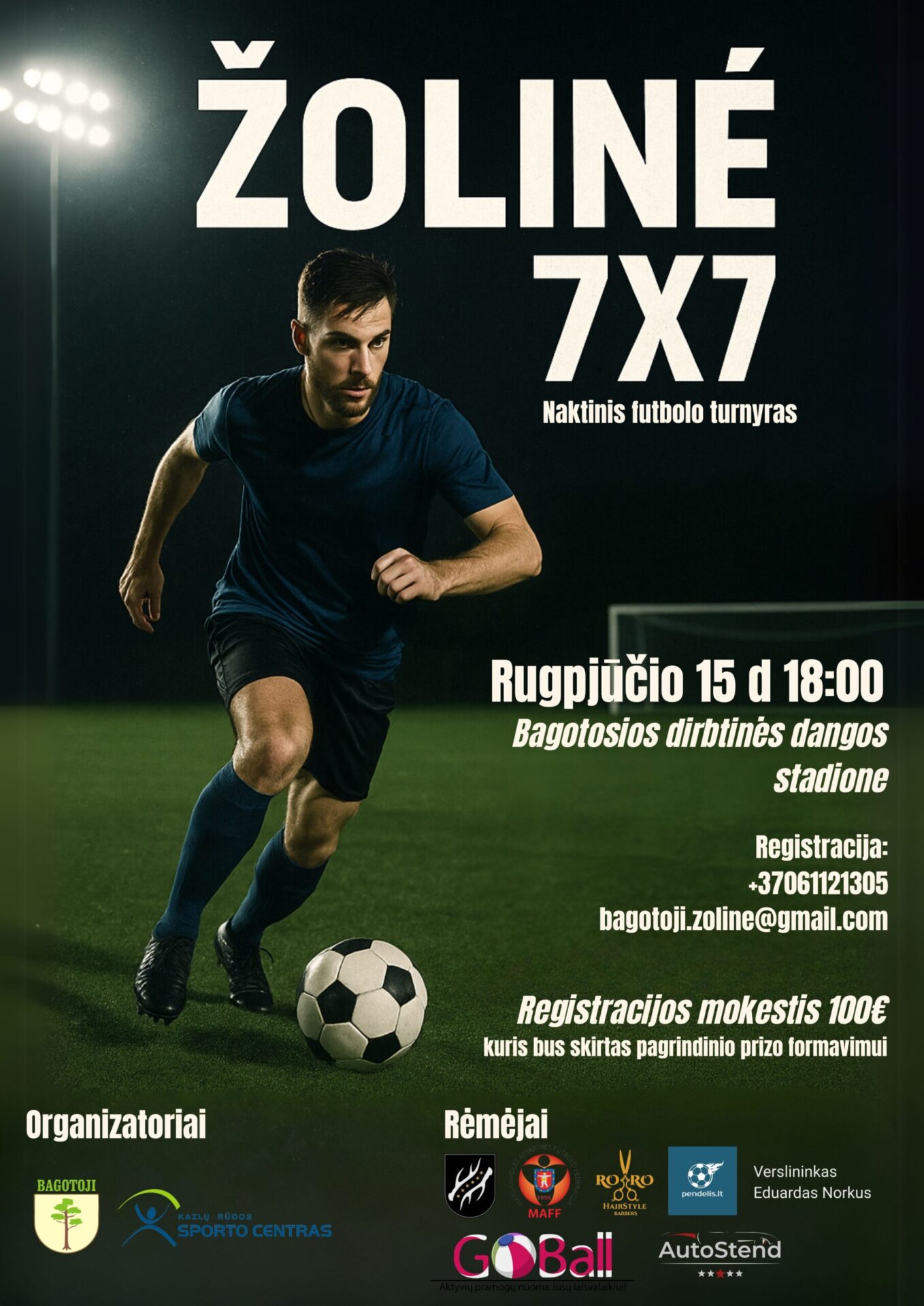 Naktinio futbolo turnyras 7x7 „Žolinė 2025"
