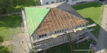 Pradėti Visuomenės sveikatos biuro pastato stogo tvarkymo darbai