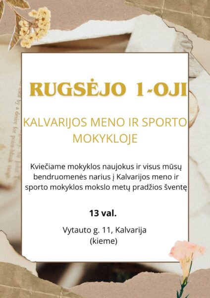 Rugsėjo 1-oji Kalvarijos meno ir sporto mokykloje