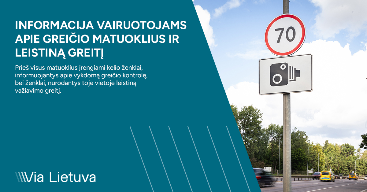 Keliuose – papildomi ženklai prie greičio matuoklių