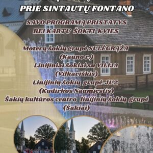 Linijinių šokių vakaras prie fontano