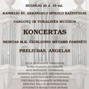 Vargonų ir vokalinės muzikos koncertas, skirtas M. K. Čiurlionio metams paminėti